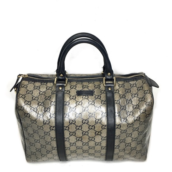 Authentic Gucci silver monogram Boston satchel Bag - Picture 3 of 16